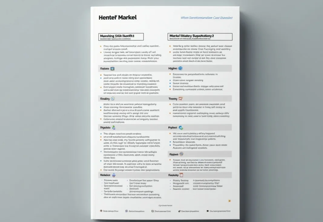 Strategic planning with documents spread across office desk